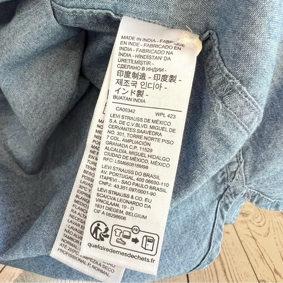 Men's Levi's The Worker Blue Button Down Long Sleeve Shirt XL NWT - Picture 11 of 11